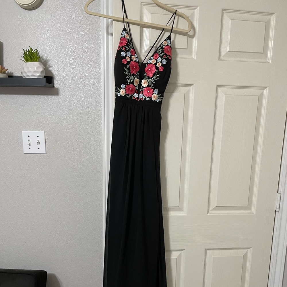 Black Floral Prom Dress